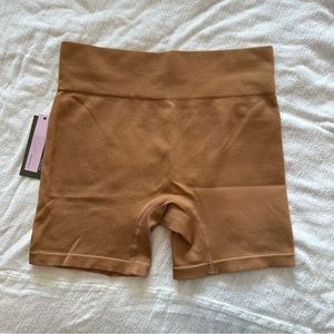 Ribbed Tan Bike Shorts